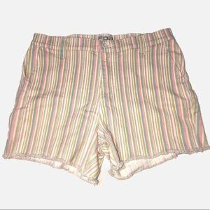High Rise Stripe Cut Off Jean Shorts Size 12 Pastel White French Dressing Canada